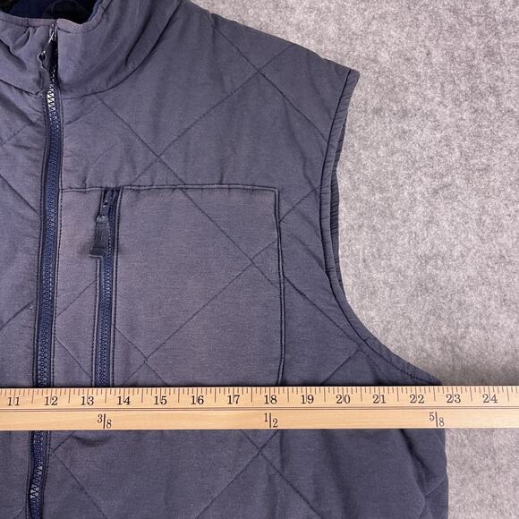 Chaps Ralph Lauren Quilted Vest Mens Large Blue US Flag Full Zip Faded Patriotic - Picture 8 of 12